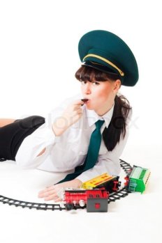 3488592-attractive-woman-railway-worker-blow-in-whistle-and-crashed-toy-train.jpg